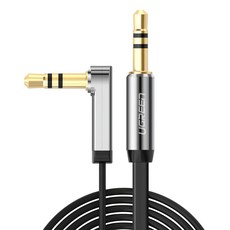 UGREEN 綠聯 3.5mm 音源傳輸線 FLAT版 2m, AV119, 黑色, 1條