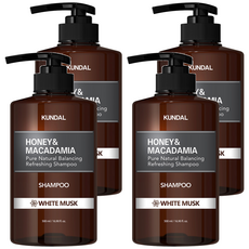 KUNDAL 昆黛爾 蜂蜜澳洲堅果香氛洗髮精 White Musk, 500ml, 4瓶