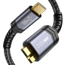 CODEWAY Type-C to Micro-USB 3.0 傳輸線, 黑色, 30cm, 1條