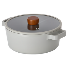 NEOFLAM 台灣公司貨 FIKA 2.0系列 鑄造雙耳湯鍋, 22cm, 暗夜灰, 1個