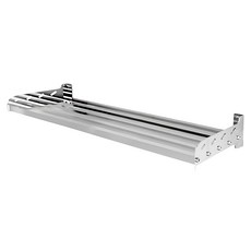 FAmILyLIFE 生活 304不銹鋼免釘壁掛置物架 120 x 28 x 11.2cm 5桿加寬款, 銀色, 1個