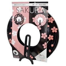 藤田金屬 可立式鍋蓋 櫻花/黑色, 適用於26、28、30cm, 31.6cm, 1個