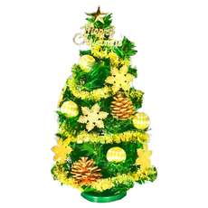 摩達客 耶誕台灣製迷你裝飾綠色聖誕樹 30cm 糖果球金雪花系(免組裝), 1尺(30cm)