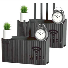 WIFI路由器收納盒 Set 2 尺寸 24.5cm x 6cm x 14.5cm 材質 PP, 典雅黑, 1組