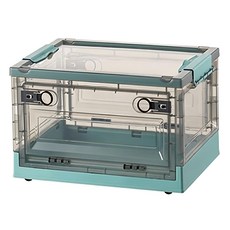 Mega 莫蘭迪雙開式可折疊滑輪收納箱 Set 4件組, 茶綠色(中號40L), 47 x 35 x 24cm, 1組