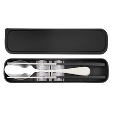 台灣第一筷 質感隨行環保餐具組 湯匙/不鏽鋼#304 筷子/不鏽鋼SUS#316 + SPS食品級樹脂 餐具盒:PP, 筷子 + 湯匙, 1組, Black