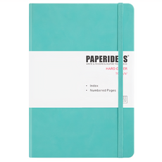 PAPERIDEAS A5 硬皮筆記本, 188頁, 空白內頁, 100g/s² 無酸紙, 蒂芙尼藍色, 1本