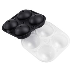 AHOYE 品酩圓冰球製冰盒 1個 15.5 x 15.5 x 6.5cm, 黑色 + 白色