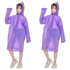 特厚成人束口環保雨衣 150g 加厚材質 輕巧易攜帶, 紫、粉、藍、黃、半透、黑、灰(隨機出貨), 2件