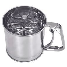 MINEX METAL 不銹鋼手壓式麵粉篩 材質430不銹鋼+304不銹鋼, 1個