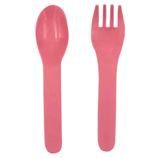 SIMPLA 玉米田 幼兒叉匙組 抓握省力方便安全, 紅色, 1組