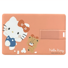 Sanrio 三麗鷗 HELLO KITTY 卡片式USB2.0 插畫風格隨身碟 Haushin01, 128GB, 1個