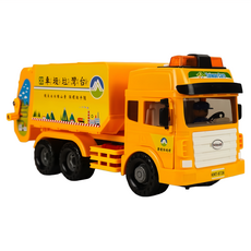 kidmate 孩子王 台灣配音大型黃色環保垃圾車，燈光閃爍，語音互動，擬真音效, 1個