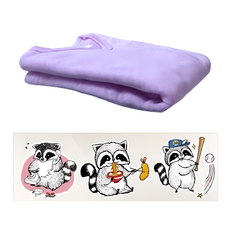 MI MI LEO -兒童款保暖兒童套裝 + 冷撕燙印浣熊膠膜 款式隨機 兒童套裝 + 浣熊膠膜3個