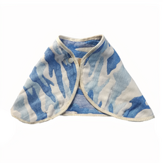 HiBOU 喜福 6重紗拍嗝巾圍兜, 避免寶寶滿嘴都是,吸水性佳, 迷彩藍, 1件