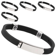 可調節負離子矽膠手環 防水防塵按摩磁石無線靜電, 5個