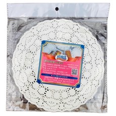 焙優佳 8.5吋圓形花邊紙墊-白色40入，烘焙包裝裝飾，適用於蛋糕、餅乾等甜點擺盤，一次性使用，簡約大方, 1入