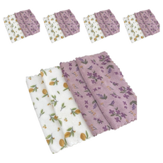 超柔軟吸水珊瑚絨紫丁香抹布 4條,30 x 30cm,5組 - 廚房清潔好幫手，居家生活必備