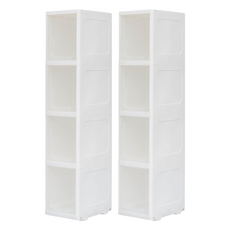 dayneeds 日需百備 北歐簡約四層隙縫櫃 縫隙適用 掀蓋式 多功能滑輪 四層 SBD-2504 3297g, 透明, 2個