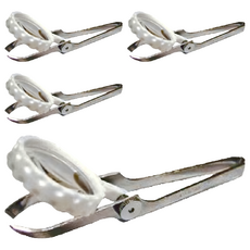 ウカイ利器 日本製 夾子 含放大鏡 老人用品 視力 不鏽鋼製, O0376, 4個