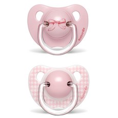 Suavinex 蘇維妮 Toy Evolution系列 安撫奶嘴 Set 2入, 6個月以上, 粉色蝴蝶結款