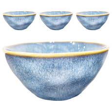 JUST HOME 陶瓷5吋捶紋碗, 淺藍色, 捶紋碗, 1組