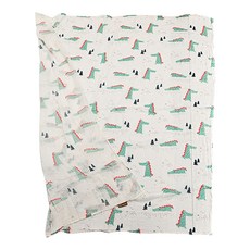 Roaze 柔仕 紗布包巾毯, muslin棉布 細緻柔軟, 不含螢光劑 甲醛, 叢林小鱷