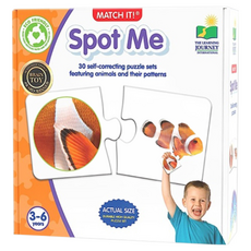 THE LEARNING JOURNEY 細微觀察 Spot Me 60片 自我修正拼圖套裝 包含動物和圖案, 1盒