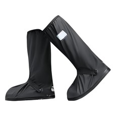 COMET 42cm高筒快穿加厚反光雨鞋套, 黑色, 1雙