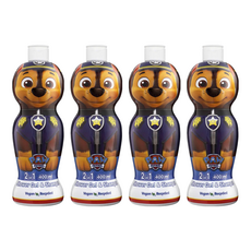 AIR-VAL Paw Patrol 汪汪隊 沐浴洗髮精 萌Q收藏版 警察阿奇 400ml 雙效合一 全膚質適用, 4瓶