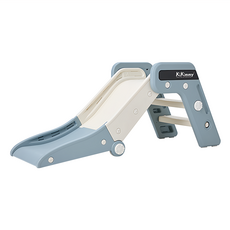 KiKimmy 折疊式溜滑梯，適用年齡: 三歲以上，材質: 塑膠 (PP、HDPE), 116 x 44.6cm 滑道50cm, 藍色, 1個