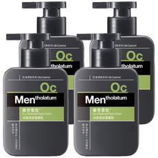 MENTHOLATUM 曼秀雷敦 男士冰振活炭潔面乳, 深層清潔 零油光, 黃金備長炭吸附油脂污垢, 添加冰涼薄荷, 150ml, 4瓶