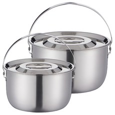 304不鏽鋼鍋具組 1700g, 銀色, 23 x 13cm  +  26 x 15.5cm, 1組