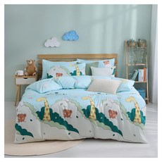 BlueCat 藍貓 台灣製造銀離子抗菌印花床包 6.2 x 5尺 夏日聯盟