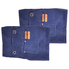 卡特屋 日系成人工作圍裙，多種顏色版型可選，耐磨防油防水塗層, 牛仔藍, 2件