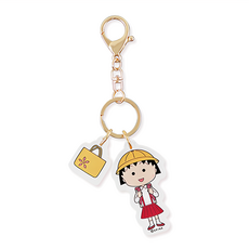 Miravivi 櫻桃小丸子鑰匙圈, 壓克力金屬材質, 厚實耐用, 療癒裝飾, 小丸子, 1個