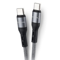 RONEVER 鋁合金編織充電線 C-C 43g, 180cm, 太空灰, 1條