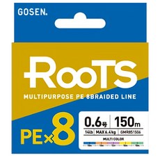 GOSEN ROOTS PEX8 MULTICOLOR GMR8515 0.6號, 藍色 + 橘色 + 粉色 + 黃色 + 綠色, 1捲