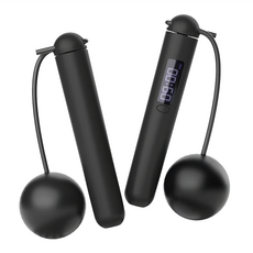 卡路里計算健身智能計數小球無繩跳繩 兩用款 少女粉/粉沫藍/深邃黑/墨綠色 可自由調節長度, 1組, 手柄(160 x 直徑30mm) + 繩子(2.8m x 直徑65mm)