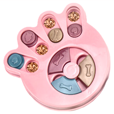 寵物益智藏食盤 - 爪印 PP材質 光滑耐咬, 爪印 粉色, 1個