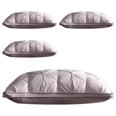 LoveCity 寢城之戀 立體扭花雲朵枕 透氣舒柔釋壓羽絲絨枕, 灰色, 75 x 45cm, 4個