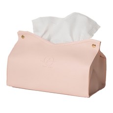北歐風質感皮革面紙盒 22 x 14 x 12.5cm, 寶寶粉