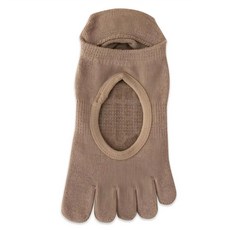 NICOFUN 愛定做 腳背簍空止滑瑜伽襪 女襪 FYK245TOE03 40g 2雙, 22~24.5cm, 咖啡