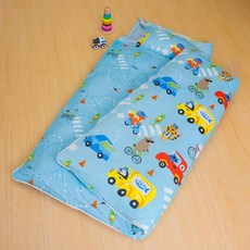 鴻宇HongYew 兒童睡袋 防蹣抗菌 可機洗 精梳棉 美國棉授權 台灣製, 藍