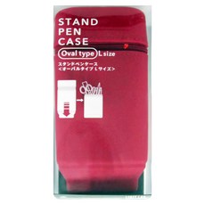 LIHIT LAB. ACTACT 矽膠袋, 橢圓形 L尺寸 站立筆盒, 紅色, 1個