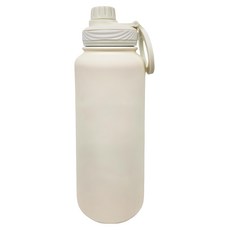 新款手機磁吸支架戶外水壺, 象牙白色, 1L, 杯身-不鏽鋼, 1個