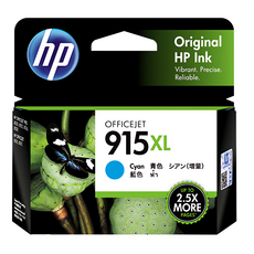 HP 惠普 Officejet 915XL 高印量墨水匣 青色, 藍色, 1個