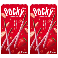 glico 格力高 Pocky 百奇 草莓粒粒巧克力棒 酥脆餅乾香濃巧克力包裹 日本原裝進口, 51g, 2盒