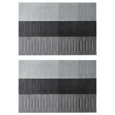 歐式防水耐磨隔熱餐桌墊 2片, 45 x 30cm, A1 黑色 + 淺灰色 + 深灰色, 1組