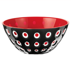guzzini 波卡點點沙拉碗, 義大利製, 黑紅色, 1個